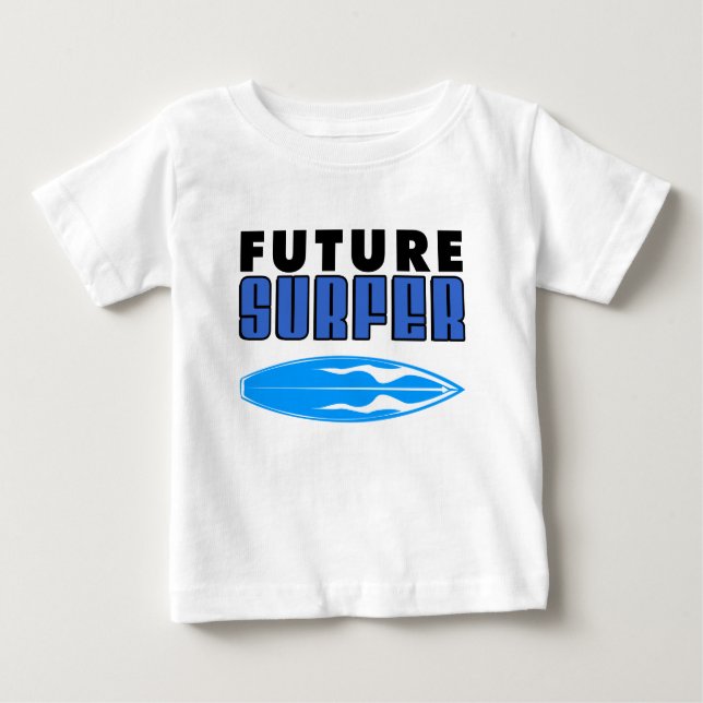 T-shirt Pour Bébé Carte de Surf bleu de futur surfer (Devant)