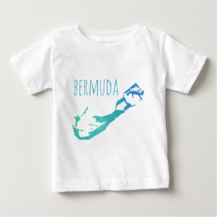 T-shirt Pour Bébé Carte des Bermudes
