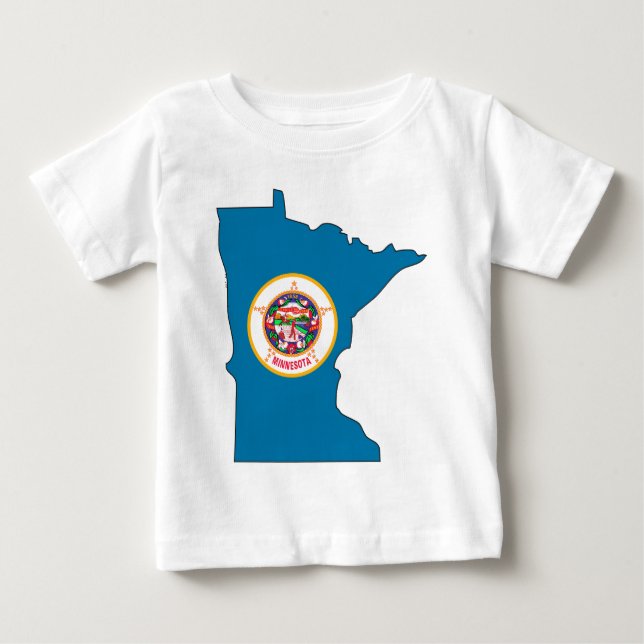 T-shirt Pour Bébé Carte du drapeau du Minnesota (Devant)