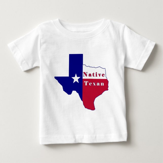 T-shirt Pour Bébé Carte du drapeau texan natif (Devant)