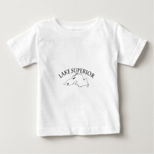 T-shirt Pour Bébé Carte du lac Supérieur