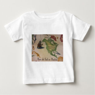 T-shirt Pour Bébé Carte du monde - Amérique