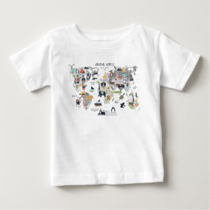 T-shirt Pour Bébé Carte du monde animal