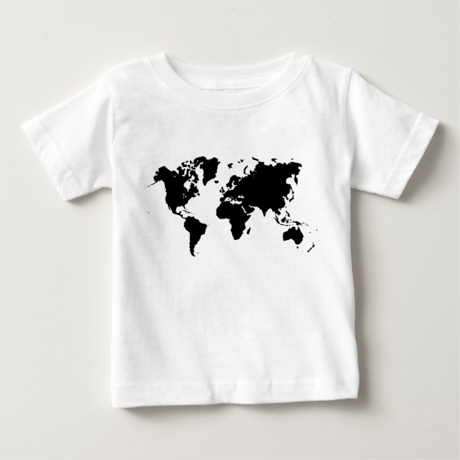 T-shirt Pour Bébé Carte du monde - noir (Devant)