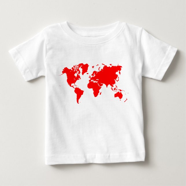 T-shirt Pour Bébé Carte du monde - Rouge (Devant)