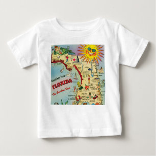 T-shirt Pour Bébé Carte Floride