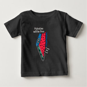 T-shirt Pour Bébé carte graphique de la pastèque palestine colorée
