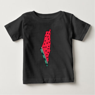 T-shirt Pour Bébé carte graphique de la pastèque palestine colorée