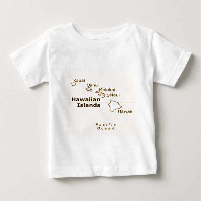 T-shirt Pour Bébé Carte hawaïenne tee - shirts pour bébés (Devant)