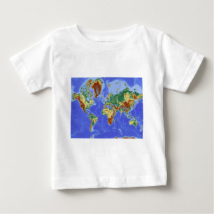 T-shirt Pour Bébé Carte mondiale géographique internationale