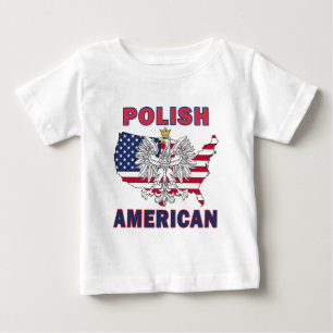 T-shirt Pour Bébé Carte polonaise américaine
