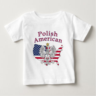 T-shirt Pour Bébé Carte polonaise américaine