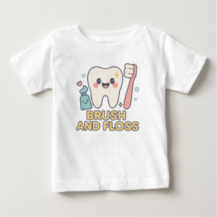 T-shirt Pour Bébé Cartographie pour dents mignonnes - Brosse et Flos