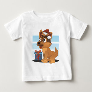 T-shirt Pour Bébé Carton de berger allemand mignon