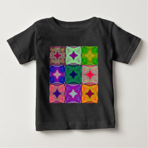 T-shirt Pour Bébé Carton de contrôle coloré : Un design étoilé
