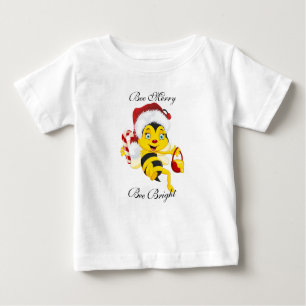 T-shirt Pour Bébé Carton de Noël d'abeille Joyeux