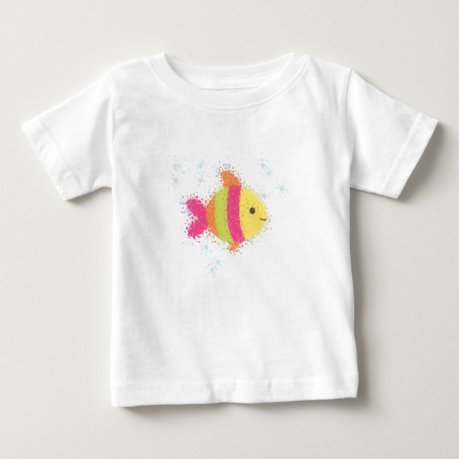 T-shirt Pour Bébé Carton de poisson mignon (Devant)