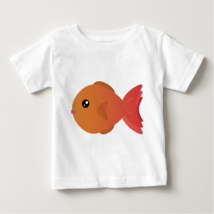 T-shirt Pour Bébé Carton de poisson rouge orange