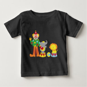 T-shirt Pour Bébé Cartoon Cirque Clown et Animaux