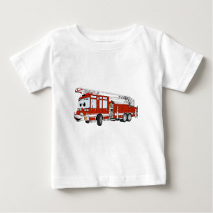 T-shirt Pour Bébé Cartoon de camion de pompier et d'échelle