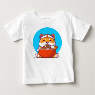 T-shirt Pour Bébé Cartoon de nouilles de ramen mignonne Shiba-23054