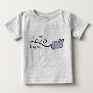 T-shirt Pour Bébé Cartoon de souris mignonne Rat Lunaire Nouvel An 2