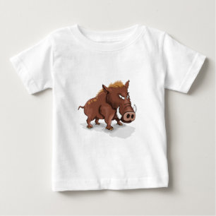 T-shirt Pour Bébé Cartoon drôles humours brun sauvage porc