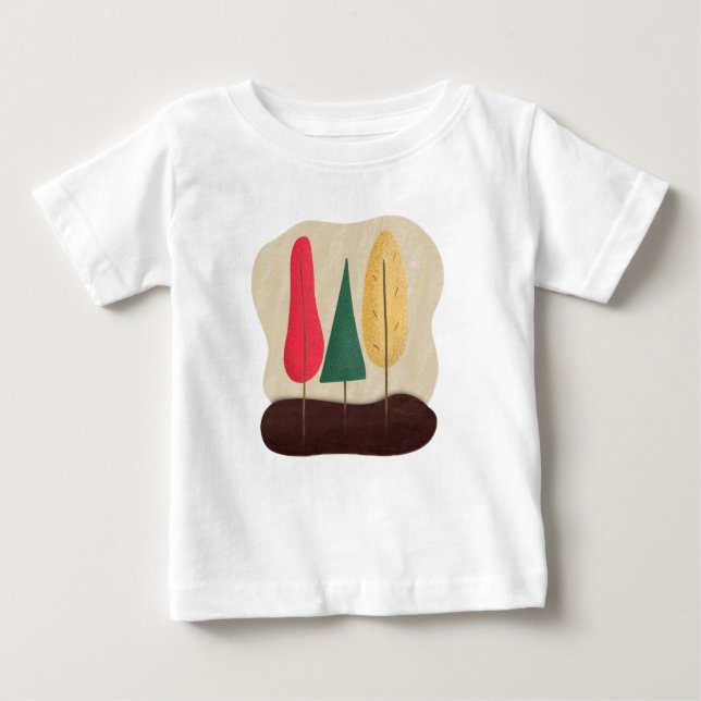 T-shirt Pour Bébé Cartoon, forest, trees (Devant)