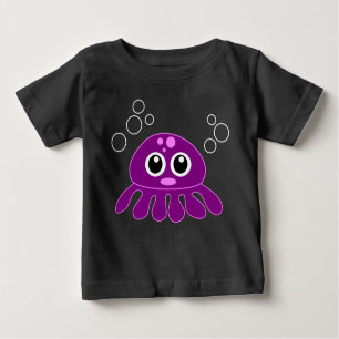 T-shirt Pour Bébé Cartoon mignon Octopus violet