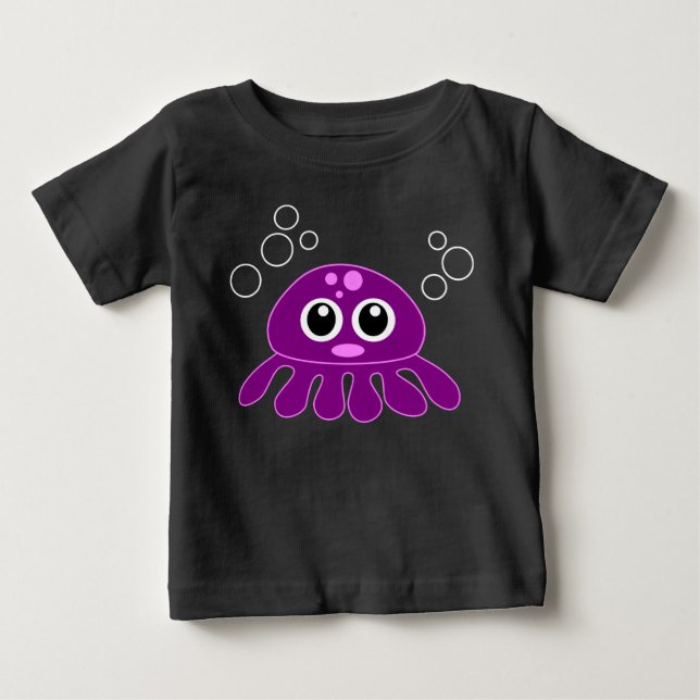 T-shirt Pour Bébé Cartoon mignon Octopus violet (Devant)