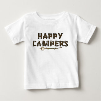 T-shirt Pour Bébé Cartoon mot art heureux campeurs bébé t-shirt