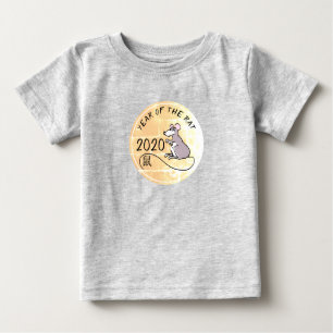 T-shirt Pour Bébé Cartoon Rat chinois Nouvel An 2020 Baby Tee