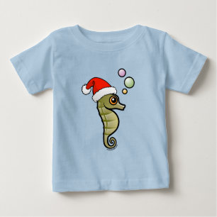 T-shirt Pour Bébé Cartoon Seahorse Père Noël