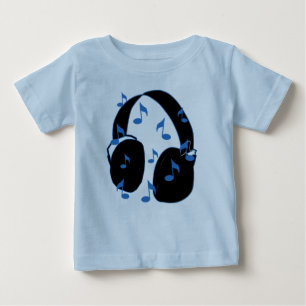 T-shirt Pour Bébé Casque avec les notes musicales pour le bébé dan