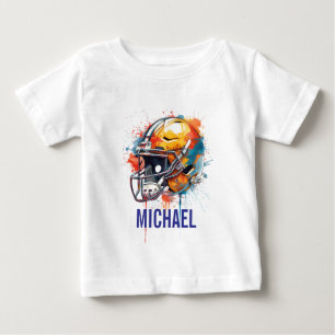 T-shirt Pour Bébé Casque de football de motivation inspirante nom