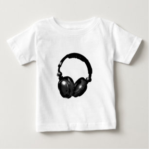 T-shirt Pour Bébé Casque noir et blanc Pop Art