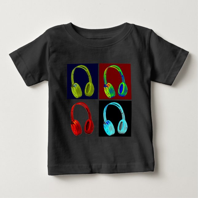 T-shirt Pour Bébé Casque Pop Art (Devant)