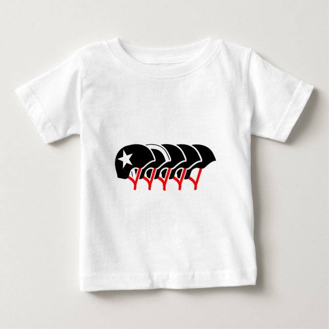 T-shirt Pour Bébé Casques de Derby de rouleau (conception noire) (Devant)