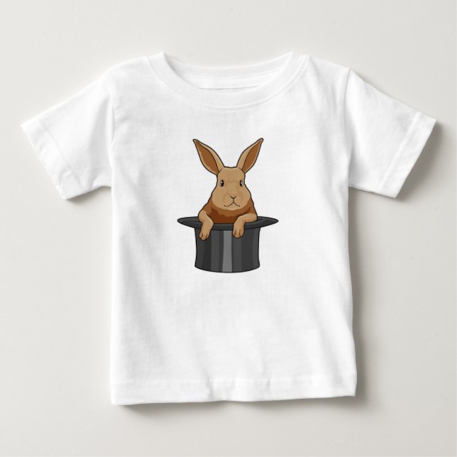 T-shirt Pour Bébé Casquette magicien lapin (Devant)