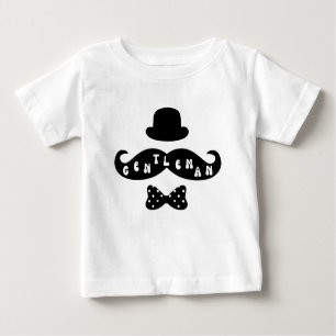 T-shirt Pour Bébé Casquette noir Moustache Décontracté bébé garçon T