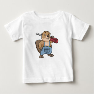 T-shirt Pour Bébé Castor comme artisan avec clé