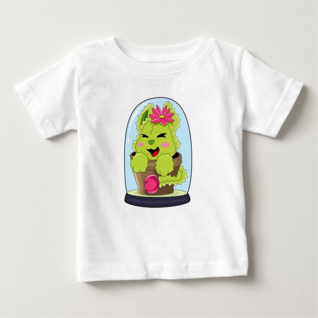 T-shirt Pour Bébé Cat Cactus (Devant)
