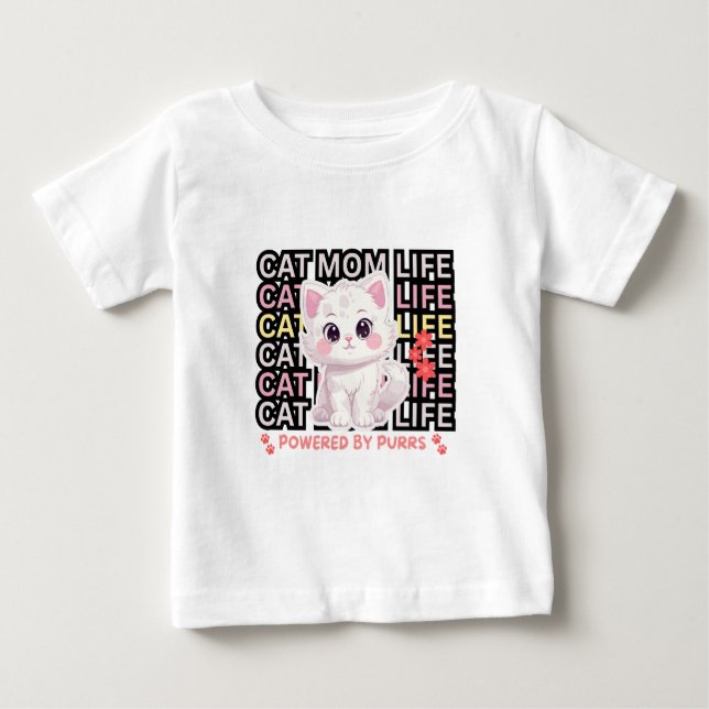 T-shirt Pour Bébé Cat Mom Life funny (Devant)