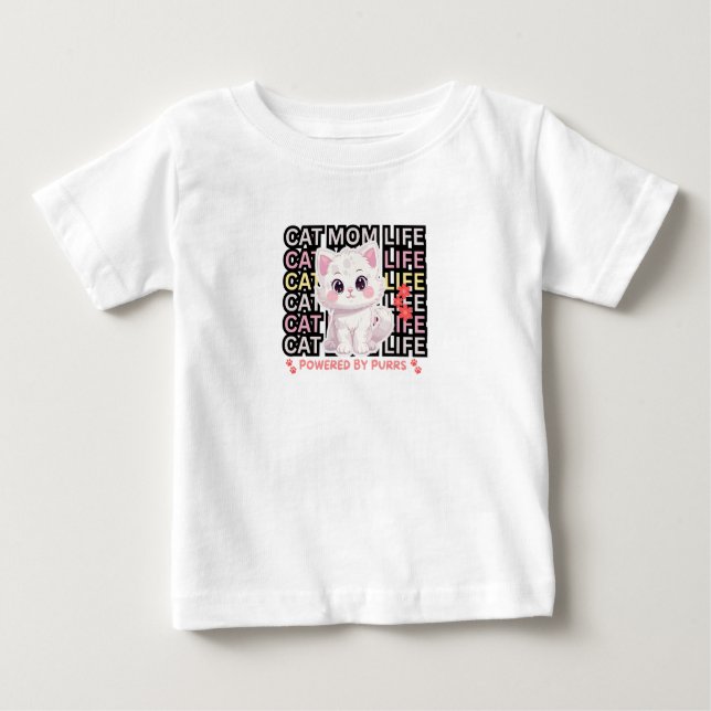 T-shirt Pour Bébé Cat Mom Life funny (Devant)