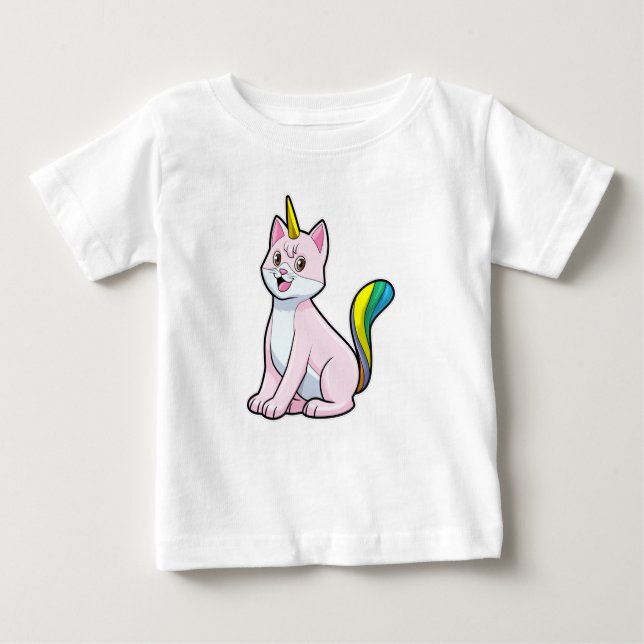 T-shirt Pour Bébé Cat Unicorn (Devant)