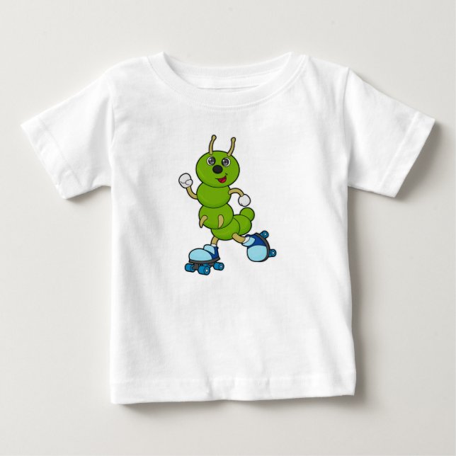 T-shirt Pour Bébé Caterpillar à Patinage en ligne avec patins à roul (Devant)