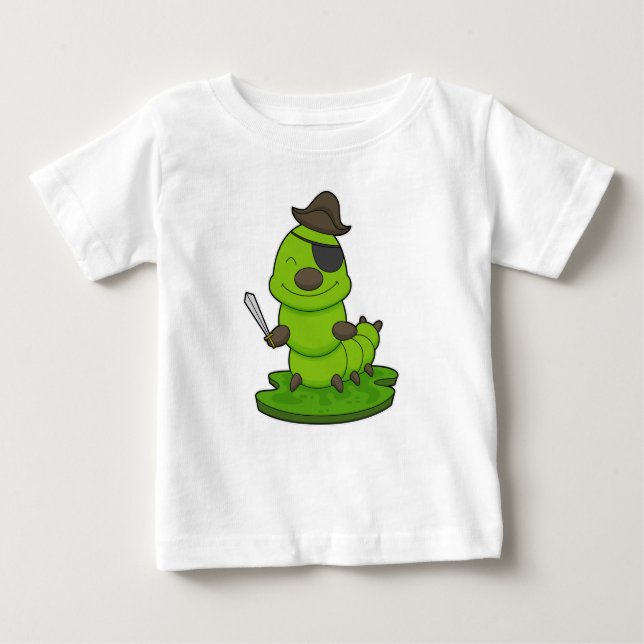 T-shirt Pour Bébé Caterpillar as Pirate (Devant)