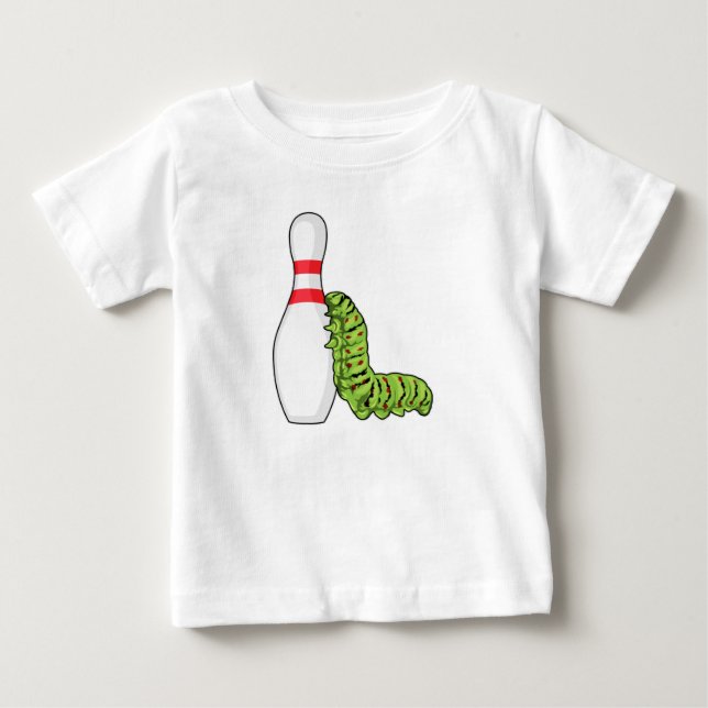 T-shirt Pour Bébé caterpillar at bowling with bowling pin (Devant)