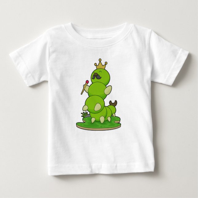 T-shirt Pour Bébé Caterpillar en roi avec Couronne (Devant)