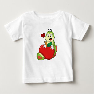 T-shirt Pour Bébé Caterpillar with Apple